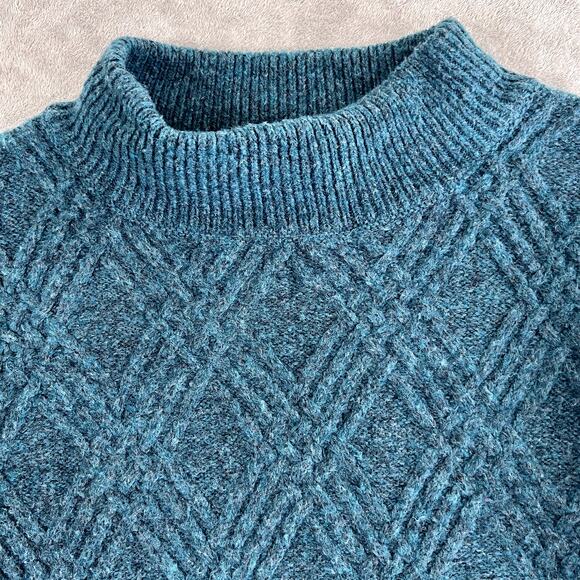 Soft Surroundings Sweater Women's M Turquoise Bell Sleeve Wool Blend Boho - Picture 3 of 10